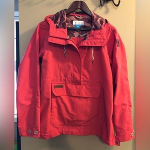 Columbia Anorak Jacket (pull on) in Coral Size Medium